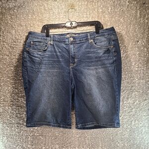 Torrid Blue Jean Shorts with Knee-Length Design and Classic Look